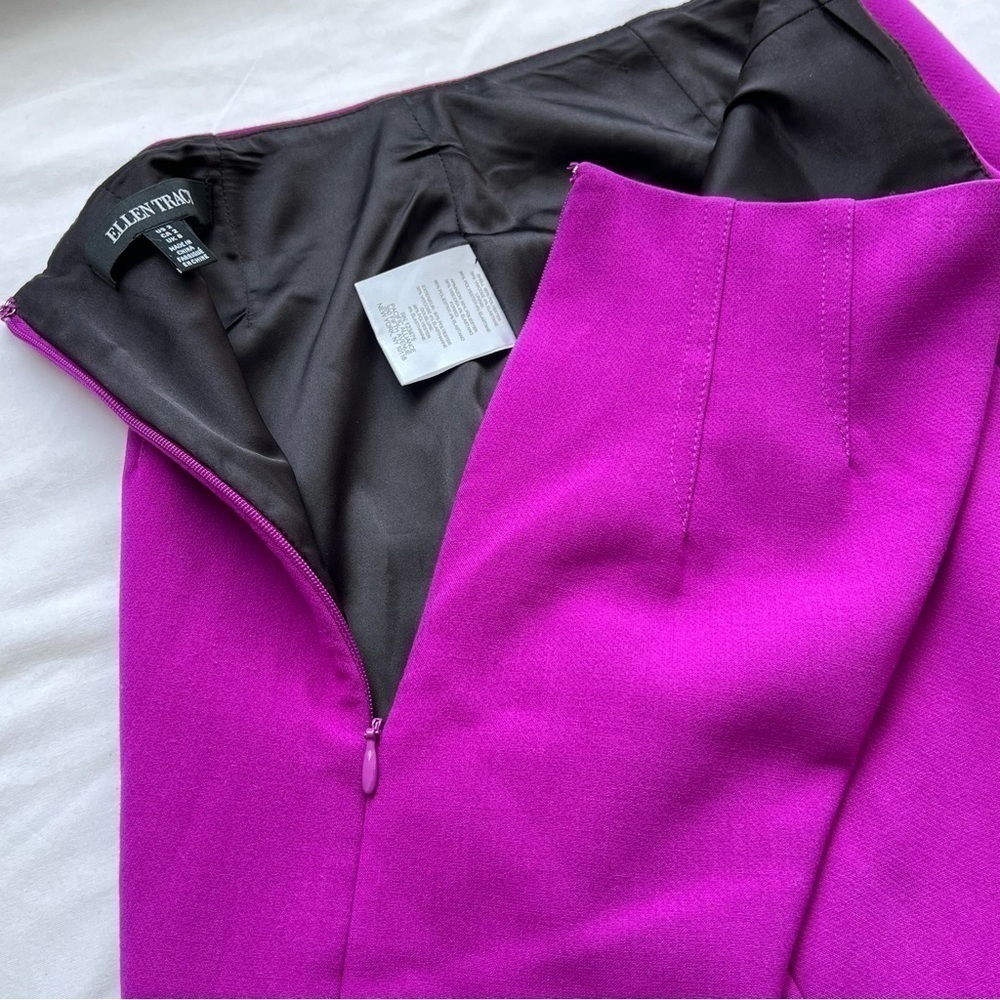 Ellen Tracy fuschia pencil straight skirt size 2 - Picture 4 of 9